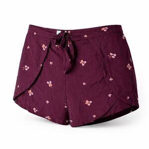 Kimchi Blue Plum Floral Tie-Front Shorts